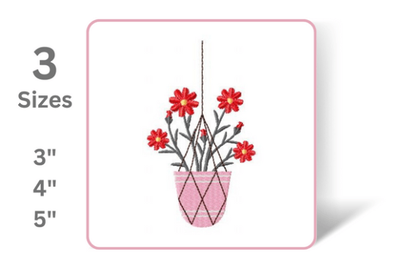 Cute Flower Pot Embroidery Design Review for Small Business Merch