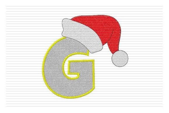 G Letter Christmas Alphabet Santa Hat Review for Gift Embroidery