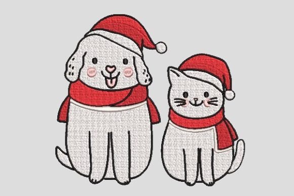 Happy Christmas White Cats: A Whimsical Embroidery Design for Meaningful Gifts