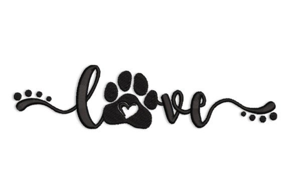 Love with Paw Print and Heart: A Whimsical Embroidery Design Review