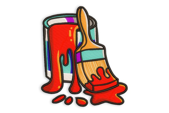 Red Paint Brush and Can: A Seasonal Embroidery Design Review