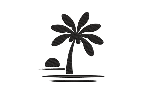 Silhouette of Palm Embroidery Design